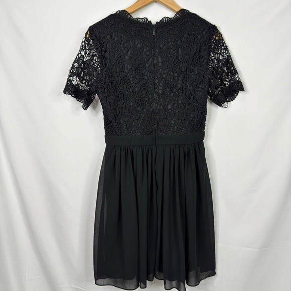 Lulus Angel in Disguise Black Lace Skater Dress Size S - Picture 6 of 9
